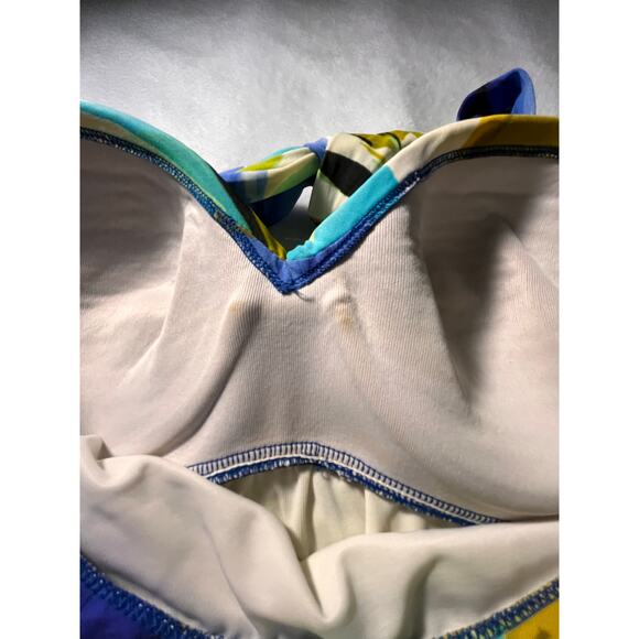 Miraclesuit Halter Tankini Swim Top Size 10 Floral Tropical Padded Bust - Picture 7 of 10